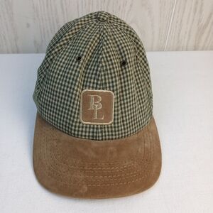 VTG 90s Plaid green/cream strap back on size fits all Felt brim Bud Light USA